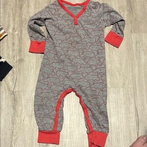Gray and Red Kids One Piece